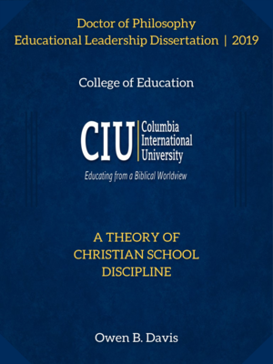 cover image of A Theory of Christian School Discipline